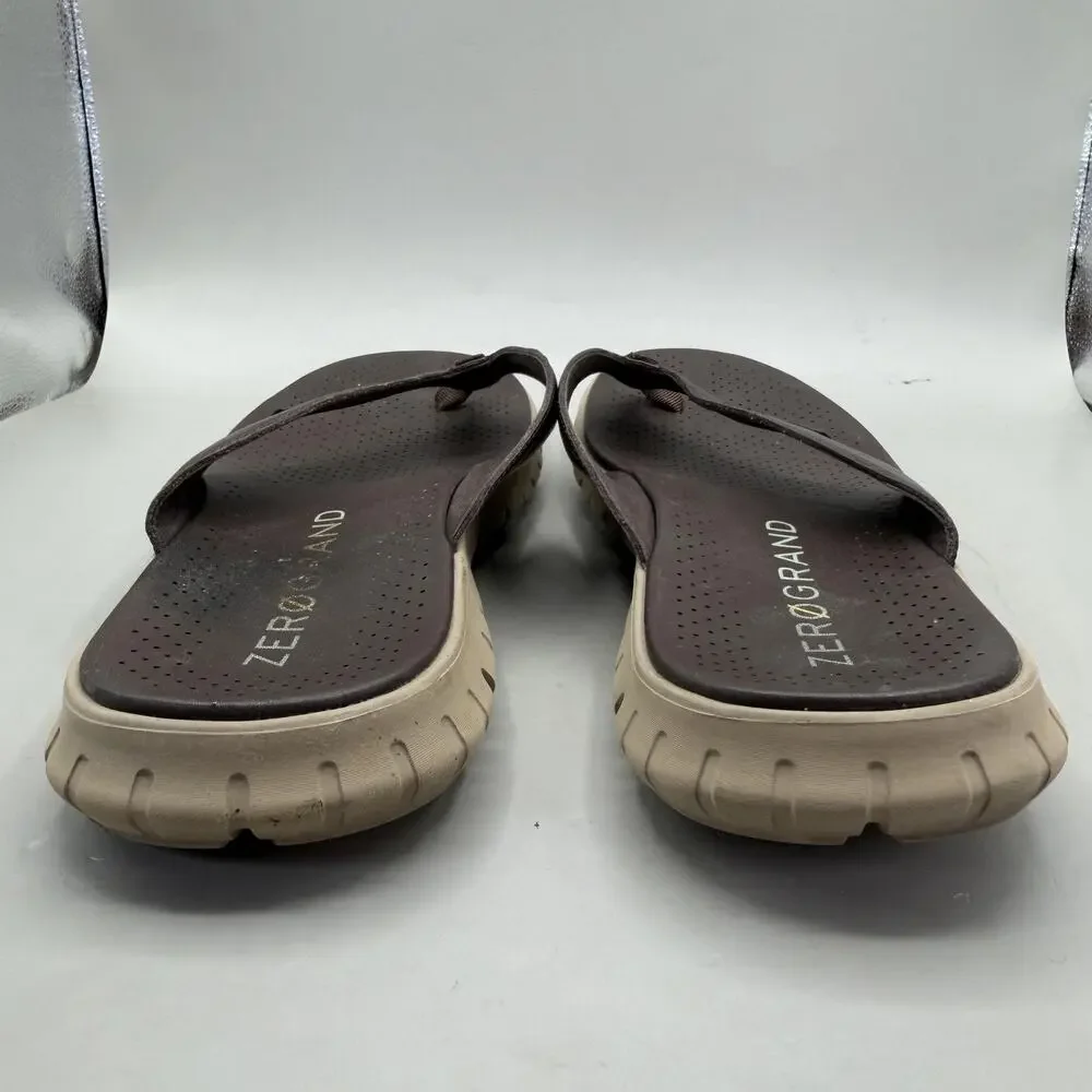Cole Haan Zerogrand Leather Thong Sandals Flip Flop Shoes Mens Size 13 Brown